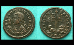 Licinius II, Ticinum, Holding Victory with 20-Year Vow reverse
